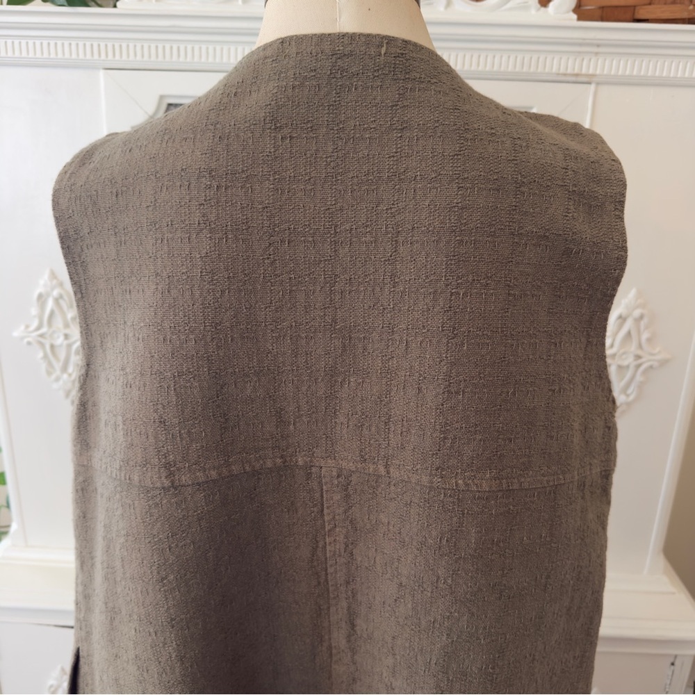 Cut Loose Canvas Texture Long Tunic
Vest with Pockets - Picture 10 of 15